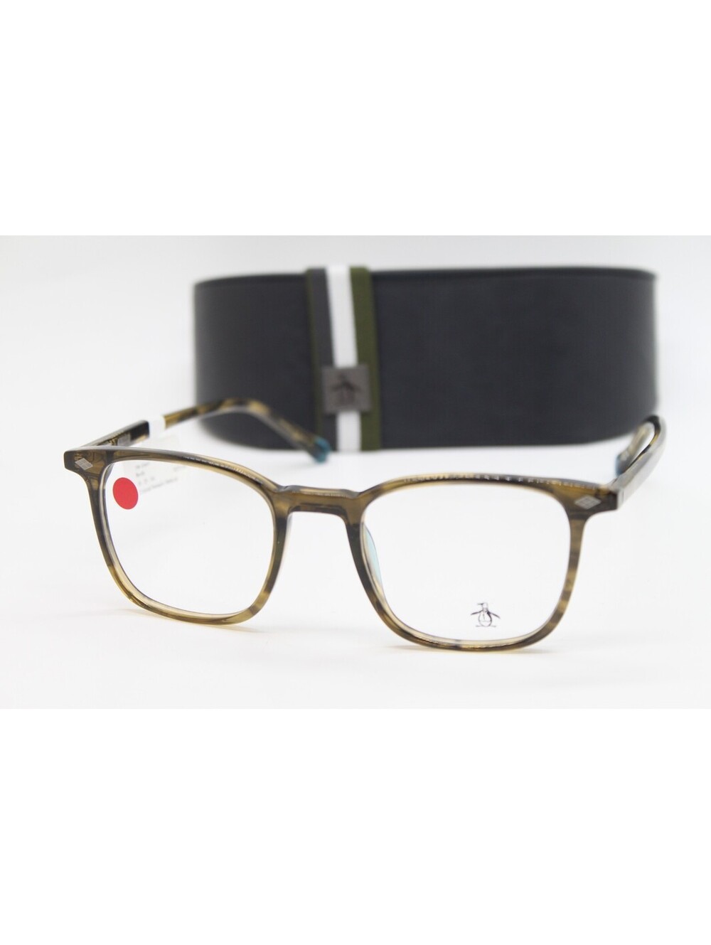 NEW PENGUIN THE DAVIS OL OLIVE BROWN AUTHENTIC EYEGLASSES W/CASE 49-20